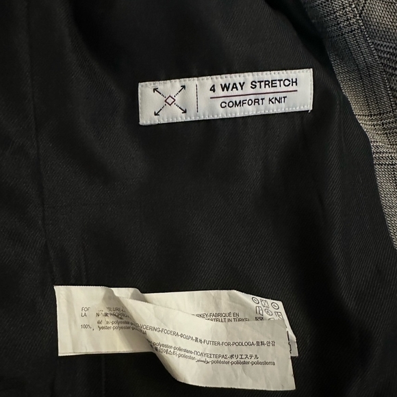 Men’s Jacket ZARA Grey Black Check Jacket Zip Up Collar Plaid Windbreaker Jacket - Picture 8 of 8